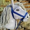 Hobby Horse hellgrau mit Trense in blau ohne Gebiss