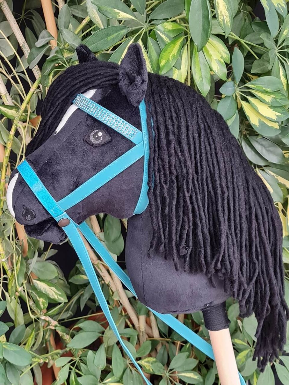 Hobby Horse schwarz Trense mit Stirnriemen