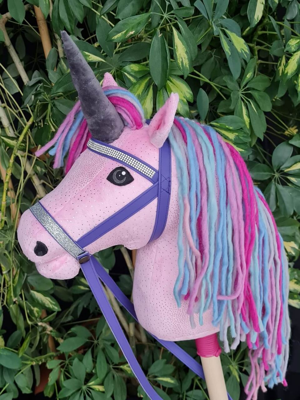 Hobby Horse Einhorn rosaglitzer Trense ohne Gebiss