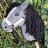 Hobby Horse dunkelgrau mit Felltrense abnehmbare Fellpolster